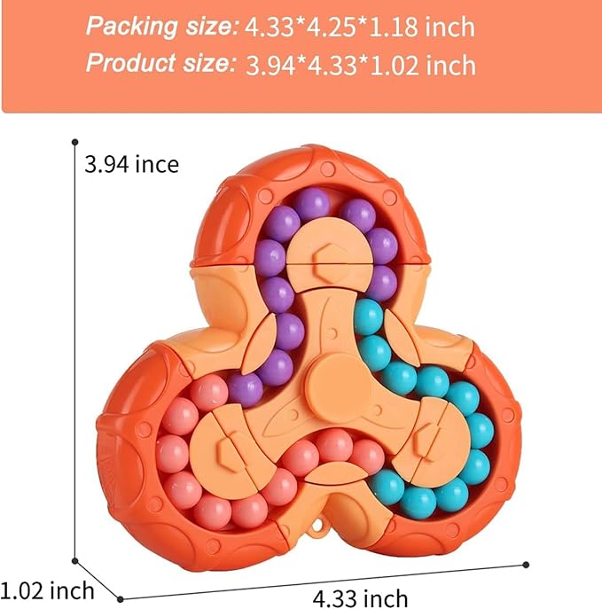 Stocking Stuffers Gift for Kids,YUDANSI Magic Bean Puzzle Toys, Rotating Fidgets Magical Cube Fingertip Toy, Gift for Boys Girls Age 3+, 5-7, 8-12, Brain Teaser Puzzle Toys for Teens Adults