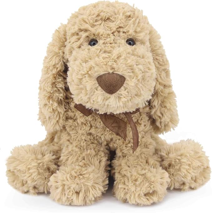 WEIGEDU Poodle Puppy Goldendoodle Stuffed Animal, 11.8 inch, Golden | Cuddly Soft Adorable Toy Dog Labradoodle Plush for Kid Boy Girl Baby Dog Lover Snuggling Birthday Easter Nursery Bedtime Gift
