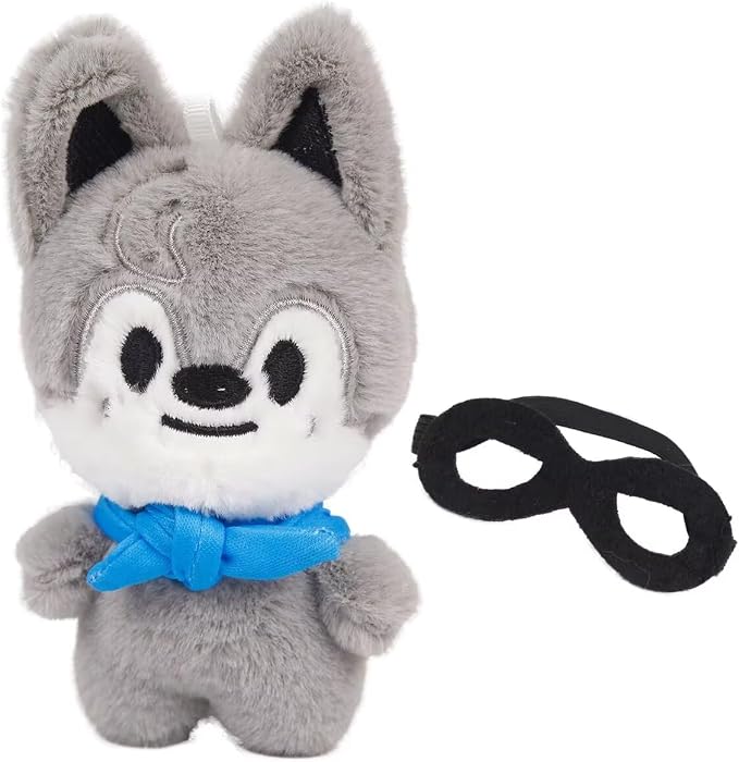 JUNG KOOK SKZ Plushies Skzoo 3RD Stuffed Animal Toy Skz Merch Fans Meeting Dolls with Sunglasses Removable for Fans (Wolf Chan)