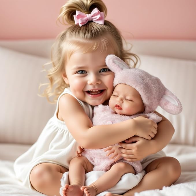 BABESIDE Silicone Baby Doll - 16 Inch (Weight 4 Lb) Reborn Baby Dolls Silicone Full Body Platinum Silicone Weighted Realistic Sleeping Newborn Lifelike Preemie Doll Gift Collectors & Kids Age 3+