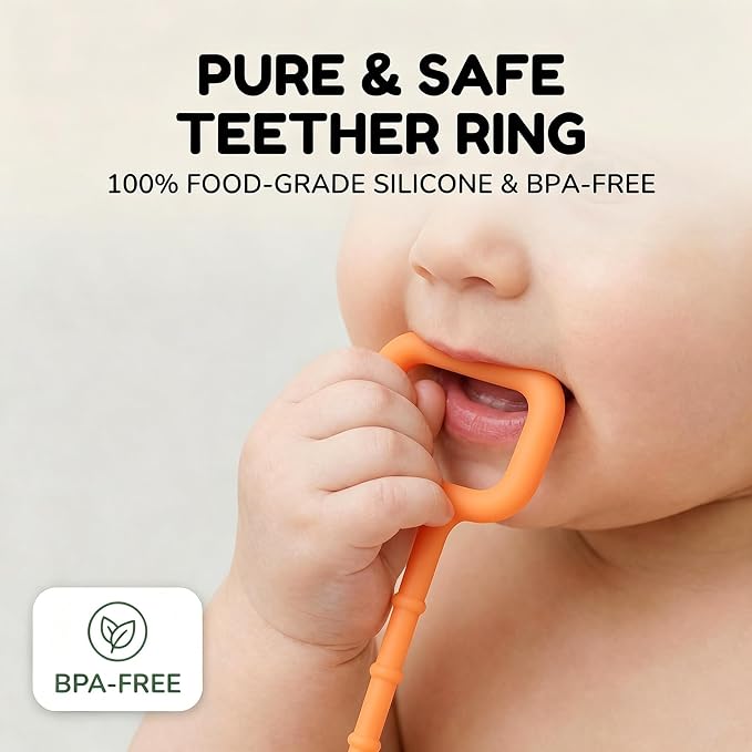Baby Teething Toys 6-12 Months & Toddler Car Activities | Exceptional Silicone Pull String Sensory Toy, Montessori Toys for 1 Year Old Boy Girl Infant