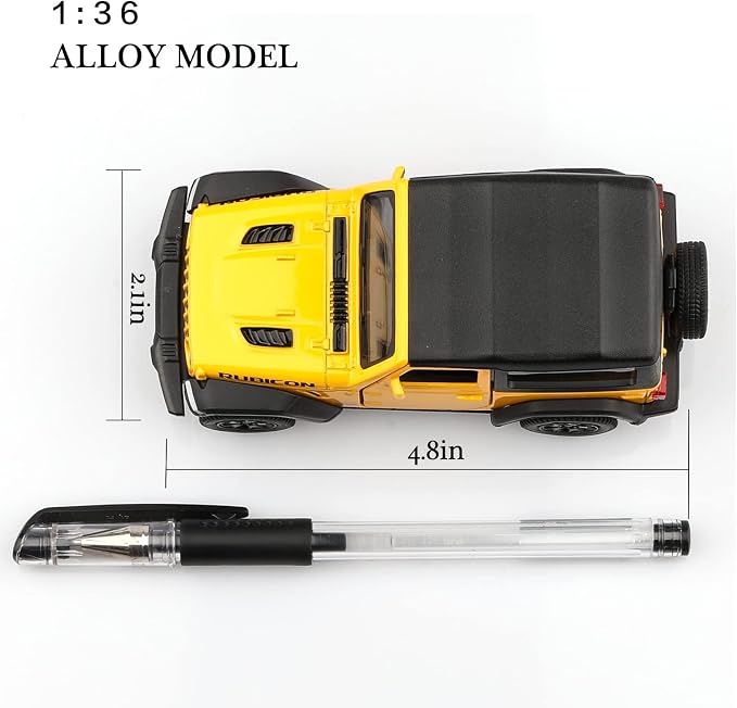 TOKAXI 1/36 Scale Jeep Wrangler 2dr Diecast Car Models,Pull Back Vehicles Toy Cars,Cars Gifts for Boys Girls