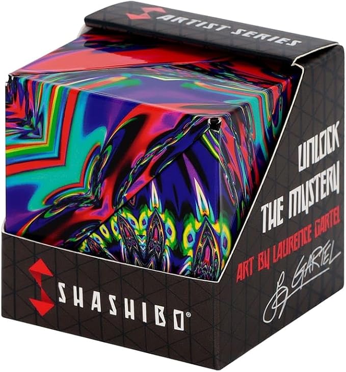 Shashibo Sensory Fidget Toy for Adults & Kids, Stress Relief Fidget Toy for Adults, Teens & Kids, Cool Fidget Toys for Desk, Classroom Must Have, Sensory Shape Shifting Cube, 100+ Possible Shapes