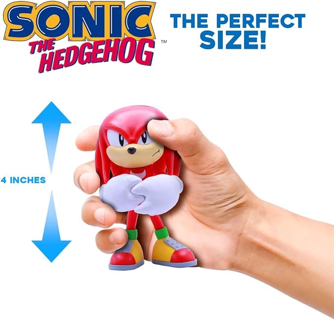 Just Toys LLC Sonic The Hedgehog Knuckles 4″ Buildable Action Figure – Sonic The Hedgehog Series 2 Collectible with Glow-in-The-Dark Emerald & Poseable Design