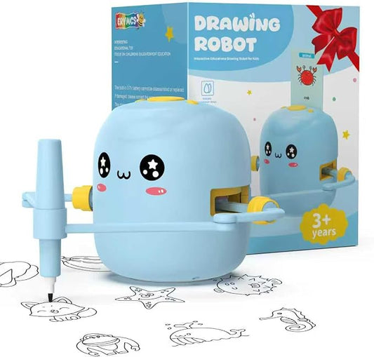 Drawing Robot for Kids with 150 Cards, Voice Interactive Educational Drawing Kit for Kids, Montessori Painting Learning Toys for 3 4 5 6 7 8 Year Old Boys Girls Birthday Party