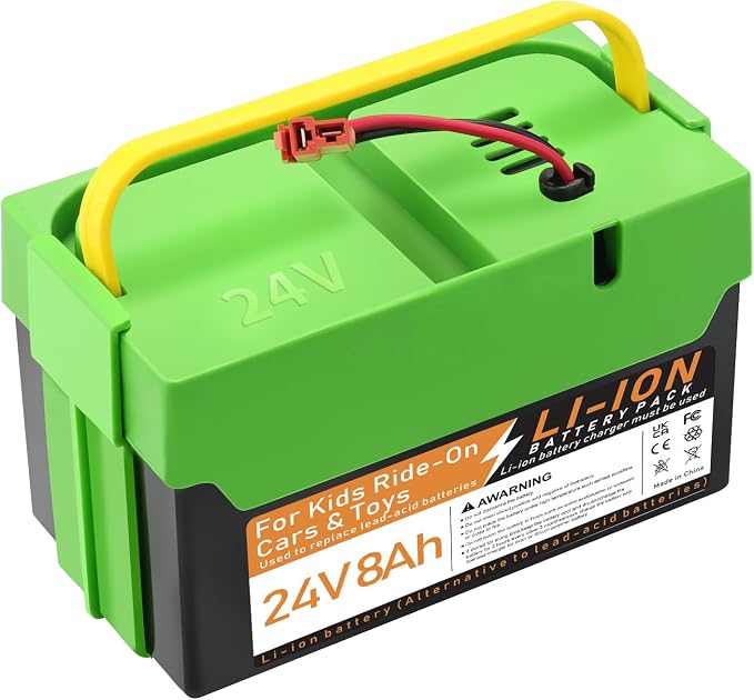 24V 8Ah Li-ion Rechargeable Battery, Replacement Battery Compatible with Best Ride on Cars Thunder UTV Kids Ride-On Car