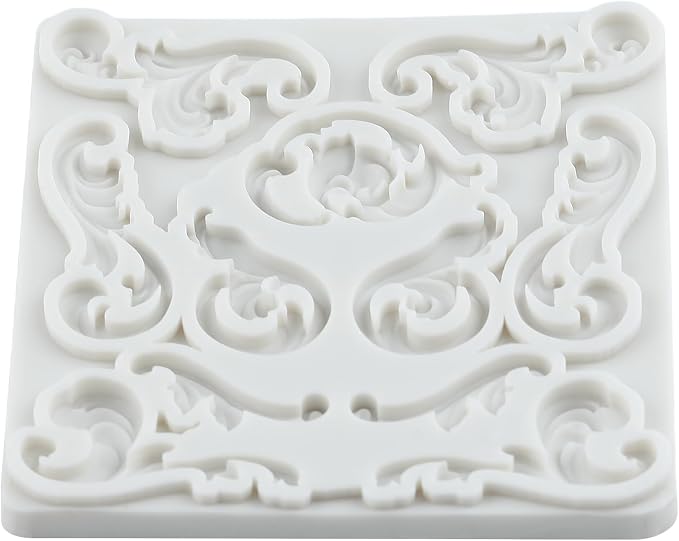 Baroque Curlicues Scroll Lace Polymer Clay Mold Baroque Scroll Relief Lace Silicone Molds for DIY Crafts Epoxy Resin Casting Air Dry Polymer Clay Plaster Jewelry Making