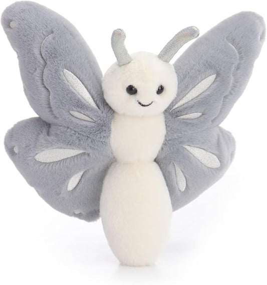 Apricot Lamb Gray Butterfly Stuffed Animals for Kids, Soft Cute Plush Toys for Baby Girl and Boy, 7.5 Inches