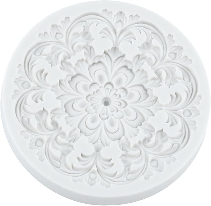 Baroque Scroll Relief Polymer Clay Molds Relief Flower Silicone Mold for DIY Craft Epoxy Resin Casting Polymer Clay Tools Crafts Air Dry Jewelry Making