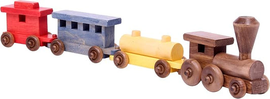 Wooden Train Toy Play Set - 24" Long - CPSIA-Approved Finish (Circus Splash)