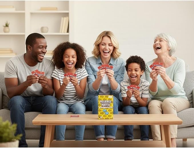 Reverse Match, Card Games for Kids and Adults, Card Games, Board Games, Family Brain Games, Learning Games, Game Night, Travel Games, Ages 5+