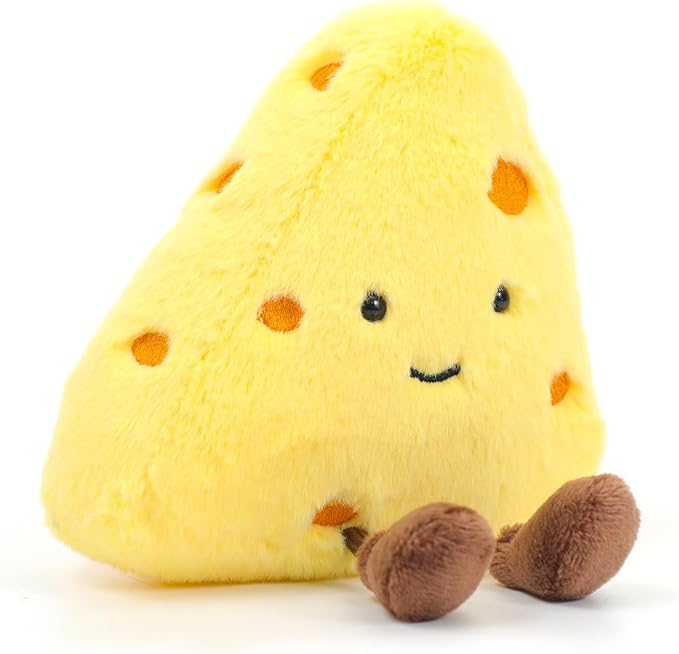 RECUR Plush Cheese Stuffed Animal Toys,Soft Food Plush,Cute Funny Plushie,Adorable Gift for All Ages
