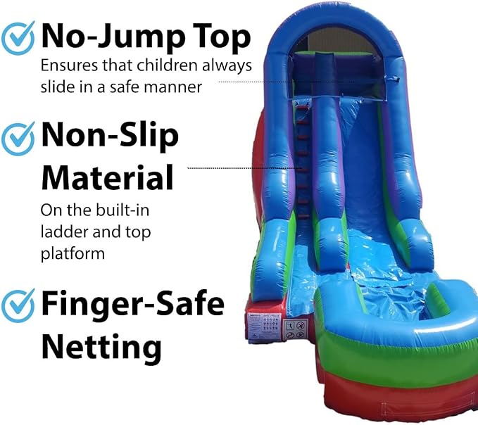 TentandTable Inflatable Water Slide for Kids and Adults, Commercial Grade Giant Blow Up Backyard Water Fun, Includes Electric Air Blower, 27' L x 9' W x 15' H, Rainbow