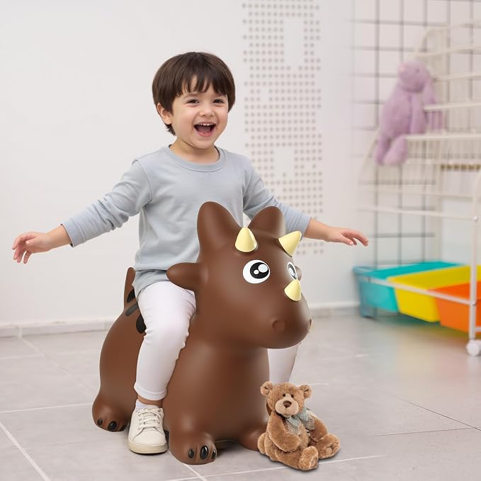 INPANY Bouncy Horse, Dinosaur Hopper Toys for Boys, Gifts Toy for Kid | Eco-Friendly PVC, Low Center Gravity, Cute Cartoon Design, Load 100 Lbs, Learn & Exercise & Active Fun, Gifts for 1-3 Kids