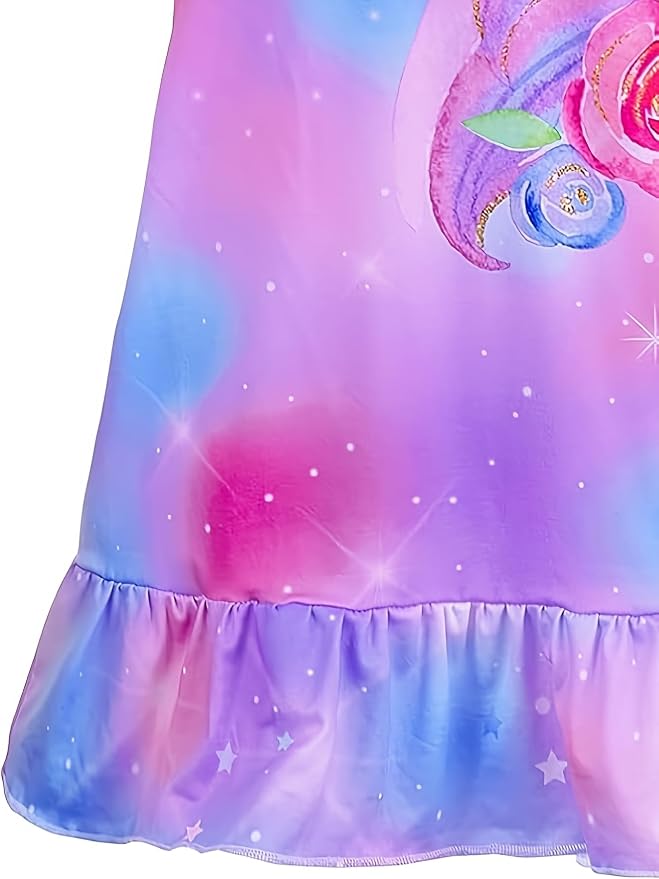 Bow Dream Toddler Girls Cartoon Dress and Matching American Girl Doll Clothes for Girls Long Sleeve