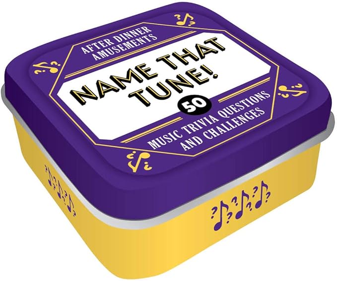 After Dinner Amusements: Name That Tune!: 50 Music Trivia Questions and Challenges (Family Friendly Trivia Card Game, Portable Camping and Holiday Games)