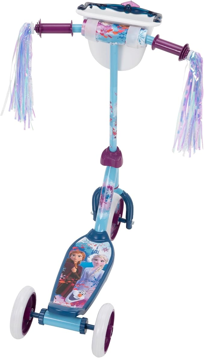 Huffy Toddler 3-Wheel Scooter for Kids, Multiple Colors & Licensed Character Graphics, Ages 3+, Durable Steel Frame, Wide Non-Slip Deck, Stable Lean-to-Steer Design, Light-Up Options, Girls/Boys