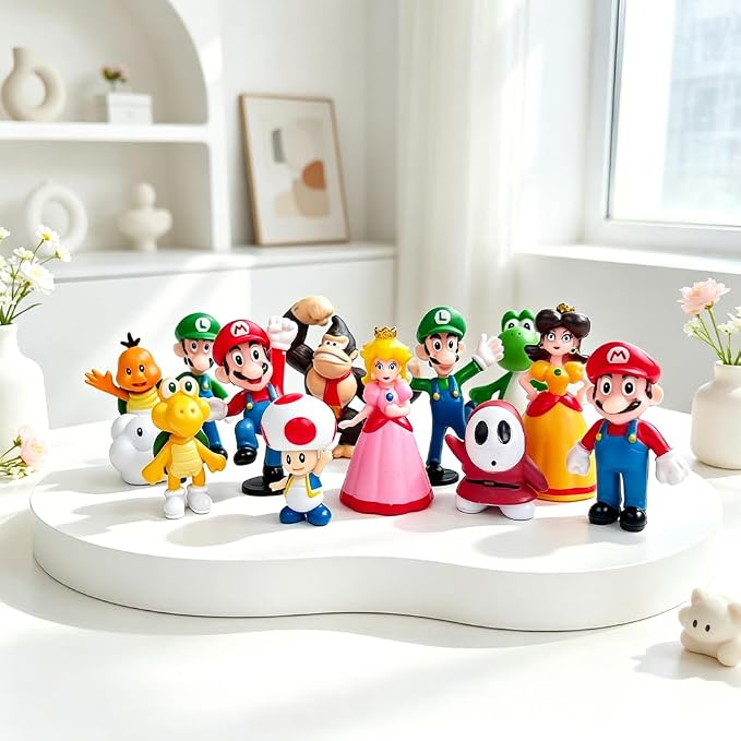 12PCS Mario Action Figures PVC Figurines Set, Collectible Dolls for Collectors,Fan Gift for Men Women Character (MA1)