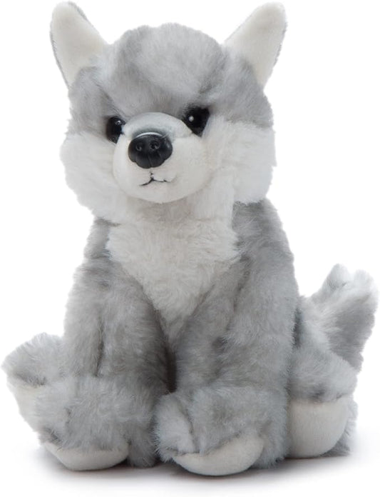 The Petting Zoo Wolf Stuffed Animal Plushie, Gifts for Kids, Wild Onez Babiez Wildlife Animals, Grey Wolf Plush Toy 6 inches