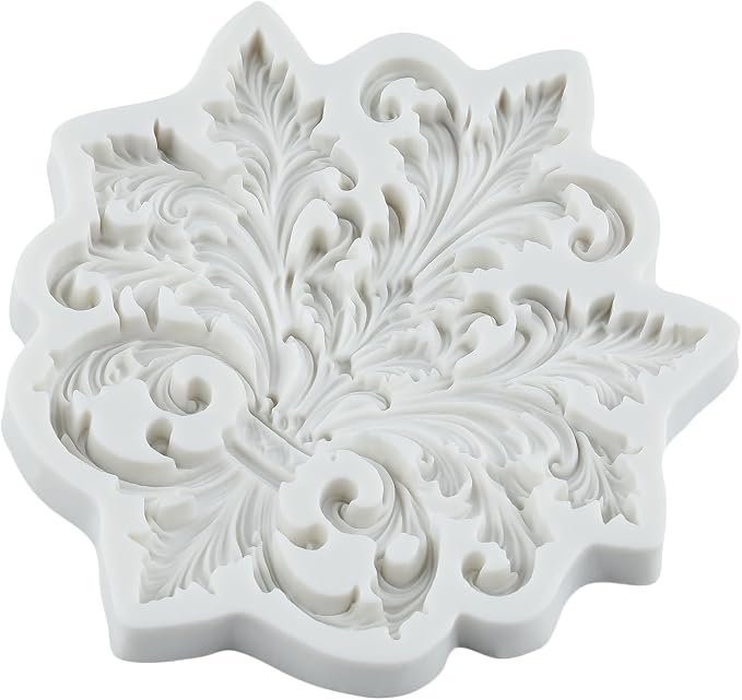 Baroque Scroll Silicone Mold Relief Flower Lace Filigree Polymer Clay Molds for DIY Crafts Epoxy Resin Casting Polymer Clay Tools Craft Air Dry Jewelry Making