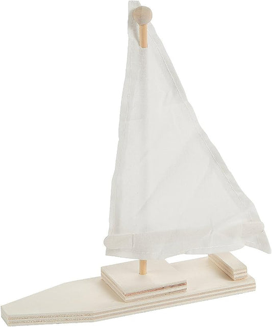 Fun Express DIY Wood Sailboat Kits 12 Pack - Premium Wooden Boat Building Craft Kit for Kids | Vacation Bible School VBS Supplies | Educational STEM Projects for Classroom & Summer Camp Activities