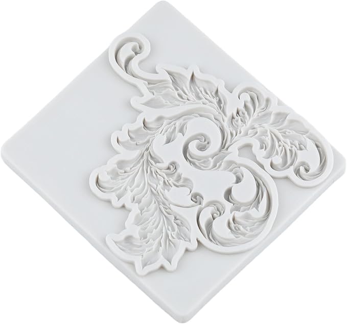 Baroque Polymer Clay Mold Curlicues Scroll Lace Silicone Mold Vintage Relief Flower Filigree Molds for DIY Crafts Epoxy Resin Casting Air Dry Polymer Clay Plaster Jewelry Making
