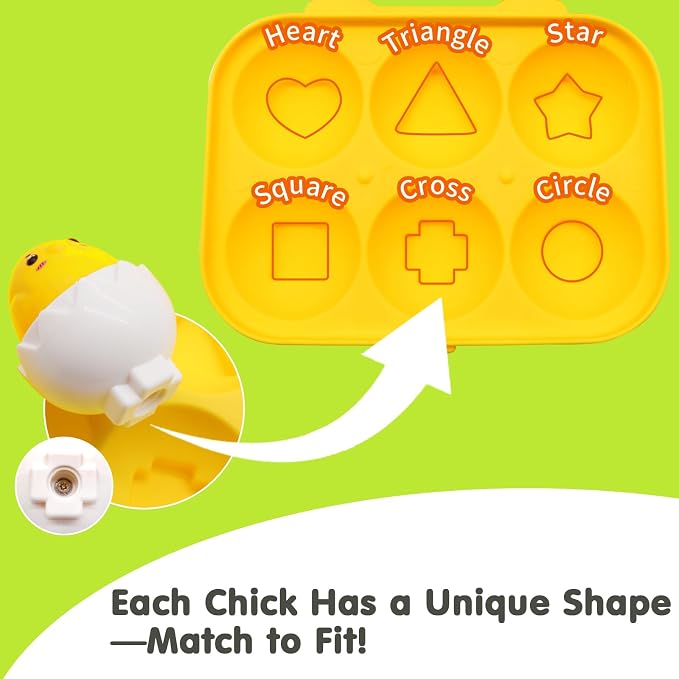 WEEJOYGAM Eggs Toys for Toddlers 1-3, Matching Egg Montessori Toys for 1 2 3 Year Old Baby Boy Girl Educational 1st Birthday Gift, Kids Sensory Color Sorting Shape Sorter Fine Motor Skill Puzzle Game