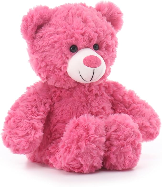 Apricot Lamb Rose Pink Flower Bear Stuffed Animals for Kids, Soft Cute Plush Toys for Baby Girl and Boy, 8 Inches