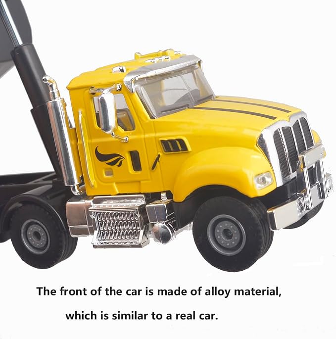 Ailejia Die-cast Heavy Duty Dump Truck - Engineering Vehicle Model for Construction and Farm Pretend Play