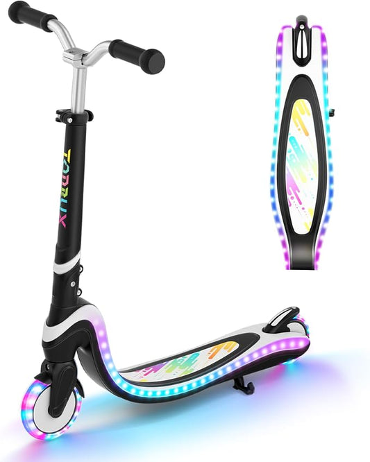 Tonbux Scooter for Kids with Light-Up Wheels & Deck, Adjustable Heights 2 Wheel Kids Scooters for Kids 5-7, Toddler Scooters with 4 Lighting Modes Deck
