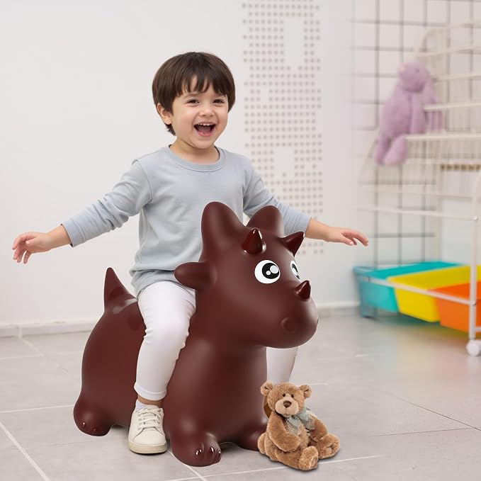 INPANY Bouncy Horse, Dinosaur Hopper Toys for Boys, Gifts Toy for Kid | Eco-Friendly PVC, Low Center Gravity, Cute Cartoon Design, Load 100 Lbs, Learn & Exercise & Active Fun, Gifts for 1-3 Kids
