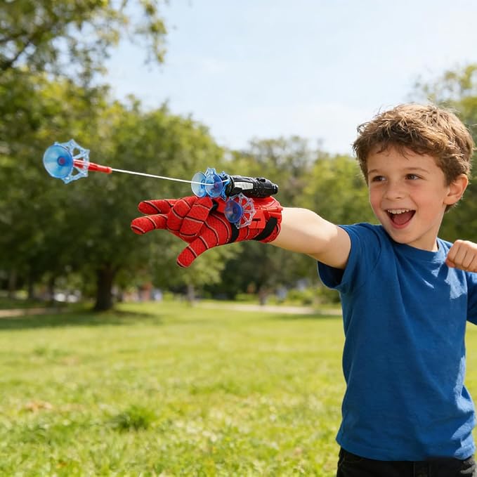 Superhero Web Shooter Water Toy Set with Role Play Glove, 2-in-1 Outdoor Water Blaster & Dart Launcher for Kids Summer Pool Beach Backyard Play