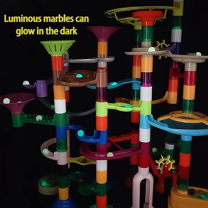 DSHMIXIA Marble Run for Kids Ages 3-4 5-8 150pcs Sturdy Building Toys Kids Games Marbles Run Track Amazing Fun Boys Girls Gifts (Standard)