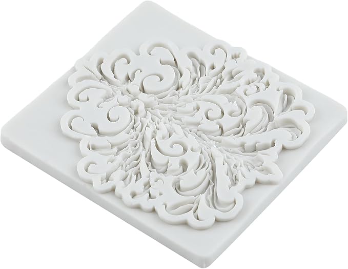 Baroque Polymer Clay Mold Curlicues Scroll Relief Lace Silicone Molds for DIY Crafts Epoxy Resin Casting Air Dry Polymer Clay Plaster Jewelry Making