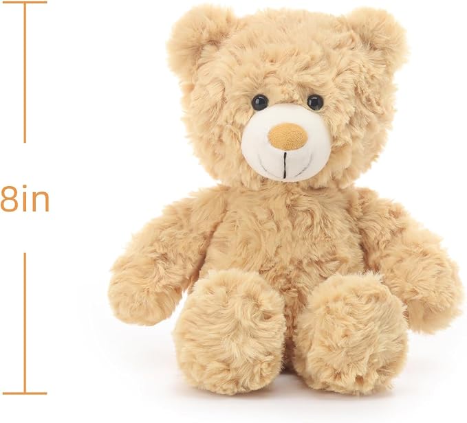 Apricot Lamb Ginger Yellow Flower Bear Stuffed Animals for Kids, Soft Cute Plush Toys for Baby Girl and Boy, 8 Inches