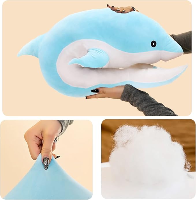Somao Dolphin Stuffed Animals Plush Pillow Super Soft Sea Animal Plush Toys Dolls for Boys Girls Sleeping Cushion Gift (100cm/39.37in, Pink)