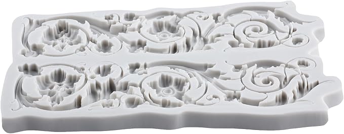 Baroque Style Polymer Clay Mold Curlicues Scroll Lace Silicone Molds 3D Sculpted Mold for DIY Craft Epoxy Resin Casting Polymer Clay Tools Crafts Air Dry Jewelry Making