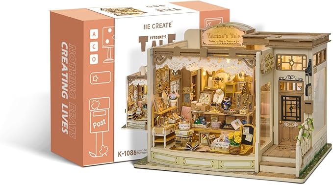 CUTEROOM DIY Miniature House Building Kit, Dollhouse Kit for Adults, Realistic Mini House Building Model Kit, Creative Crafts Home Decor Gift - Vitrine's Tale