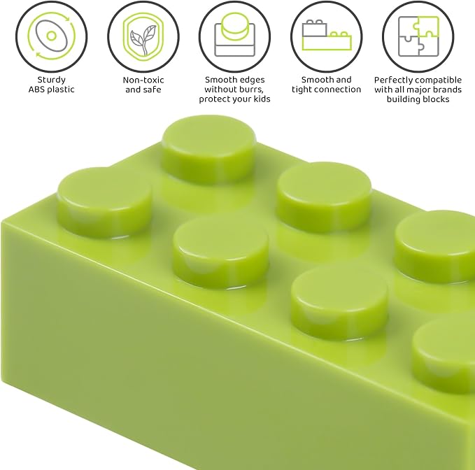 1100 Pieces Building Bricks, Compatible with Lego Classic Building Blocks Bulk with Baseplates, Doors Windows and Wheels, STEM Creative Construction Toys for 6 7 8 9 10 11 12 Year Old