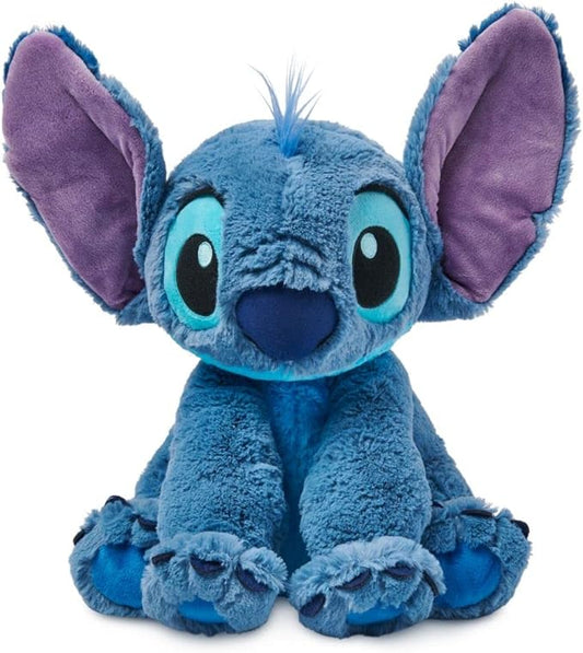 Disney Store Official Stitch Medium Soft Toy for Kids, Cuddly Character with Fuzzy Texture and Embroidered Details, Flexible Floppy Ears, Disney Plushy Suitable for All Ages