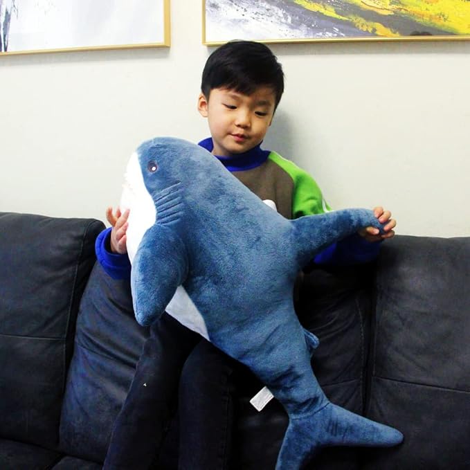 Ryttir 31 Inch XXL Giant Shark Stuffed Animals,Chubbier Shark Pillow Soft Shark Plush Shark Body Pillow Stuffed Shark Décor, Perfect Chrismas Stress Relief Gift for Kids Women