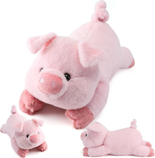 gnomantic Pig Weighted Stuffed Animals - 28 Inch 5.0 Pounds Weighted Plushies Pig - Large Plush Stuffed Animals Pillow - Cute Plush Toys Gifts for Kids & Adults
