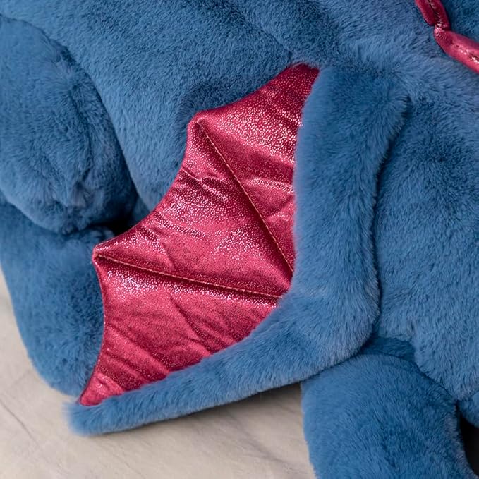 Little Weighted Dragon Stuffed Animal 27.6" 2Lbs, Small Blue Weighted Plush Dragon Toy for Kids and Adults(2025 Weighted Version)