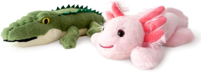 Stuffed Animal for Kids,8 inch Realistic Animal Plush Toy Lying Down Posture Animals,Plush for Boys Girls Adult Birthday Hug Teaching(S-Crocodile)