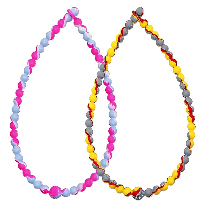 Teething Necklace for Baby Toddler, Chew Necklaces for Sensory Kids Boys Girls - 2 PCS Silicone Chewy Necklace Sensory Chew Toys for Children Adults with Autism, ADHD, Oral Motor Stimulation