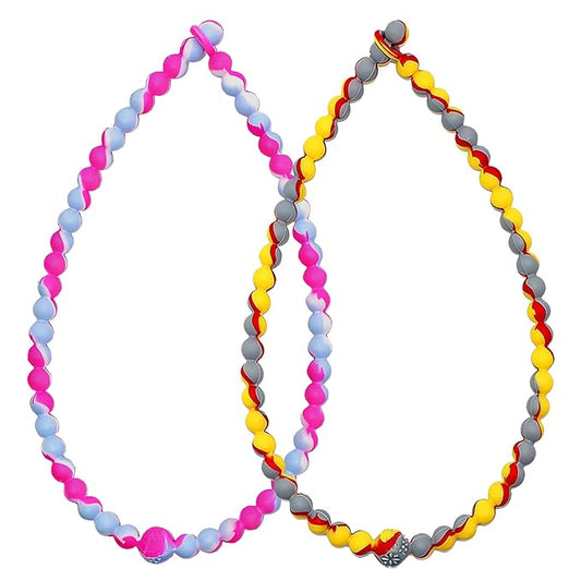 Teething Necklace for Baby Toddler, Chew Necklaces for Sensory Kids Boys Girls - 2 PCS Silicone Chewy Necklace Sensory Chew Toys for Children Adults with Autism, ADHD, Oral Motor Stimulation