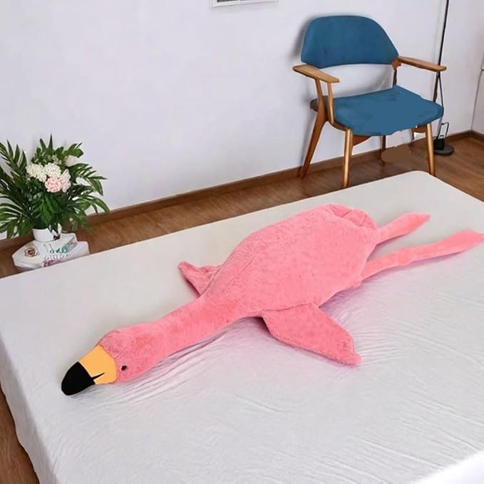 62.9in Flamingo Stuffed Animal Plush Pillow Cute Giant Plush Toy Soft Hugging Pillow Stuffed Animal for Kids Birthday
