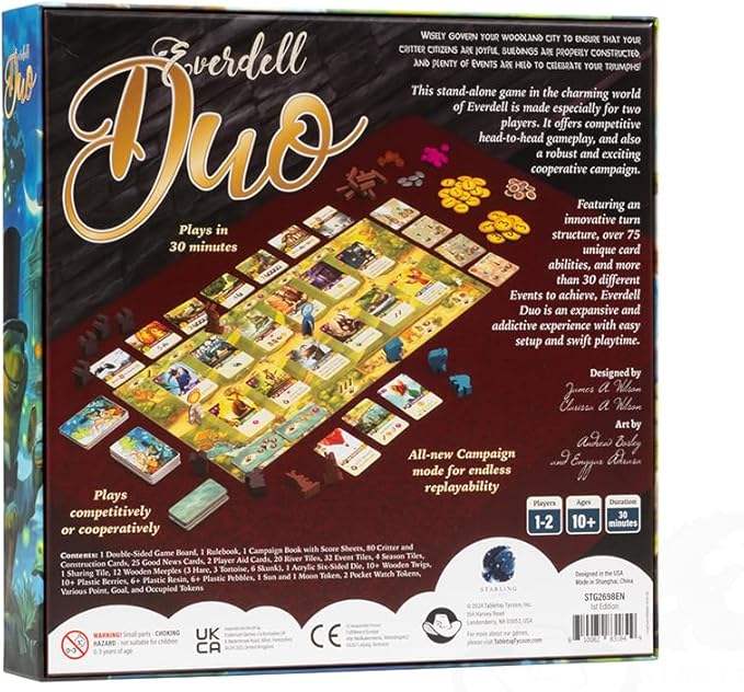 Everdell Duo – 2-Player Standalone Board Game with Competitive, Co-Op & Campaign Modes – Strategy Game with Woodland Theme, Ages 10+, Fast 30-Minute Gameplay