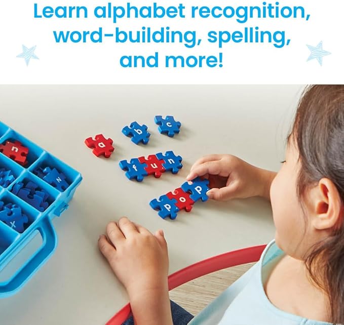 hand2mind Lowercase Alphabet Puzzle Pieces, Spelling Toys for Kids 3-5, Word Building Puzzles, Letter Recognition for Preschoolers, Toddler ABC Learning Toys, Science of Reading Manipulatives
