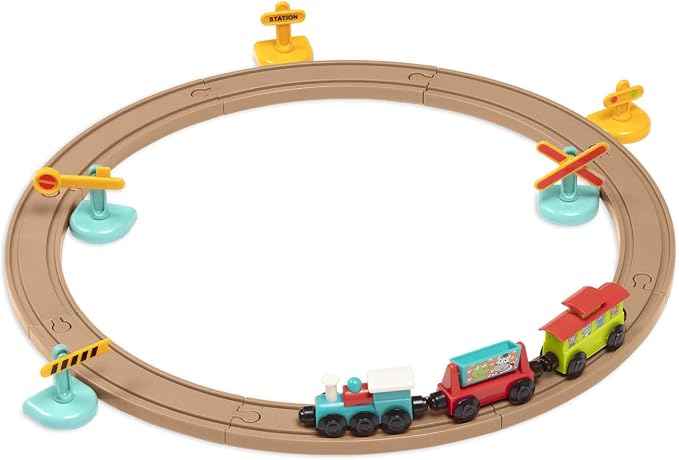 Battat – Train Set for Kids, Toddlers – 29 Pieces Track Set with Accessories – Developmental Toy – 2+ Years